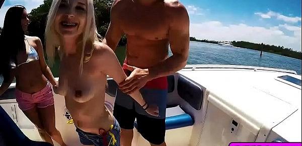  Hot bikini babes got wild in group fuck boat party